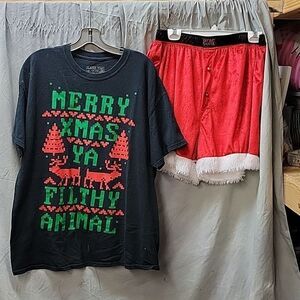Home Alone Christmas Tee shirt and Christmas shorts‎